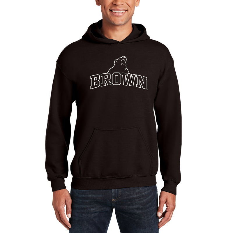 Brown University Bears Arch Logo Hoodie - Dark Chocolate