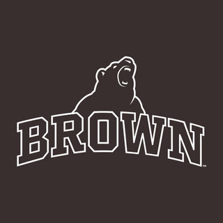 Brown University Bears Arch Logo Long Sleeve T Shirt - Dark Chocolate