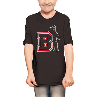 Brown University Bears Primary Logo Youth Short Sleeve T Shirt - Dark Chocolate