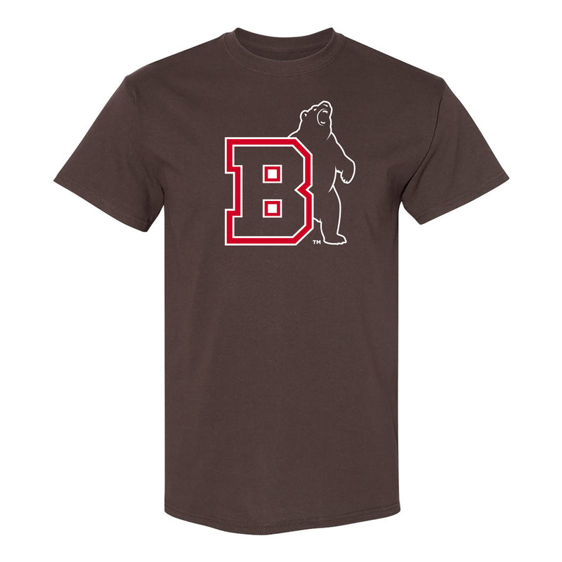 Brown University Bears Primary Logo Short Sleeve T Shirt - Dark Chocolate