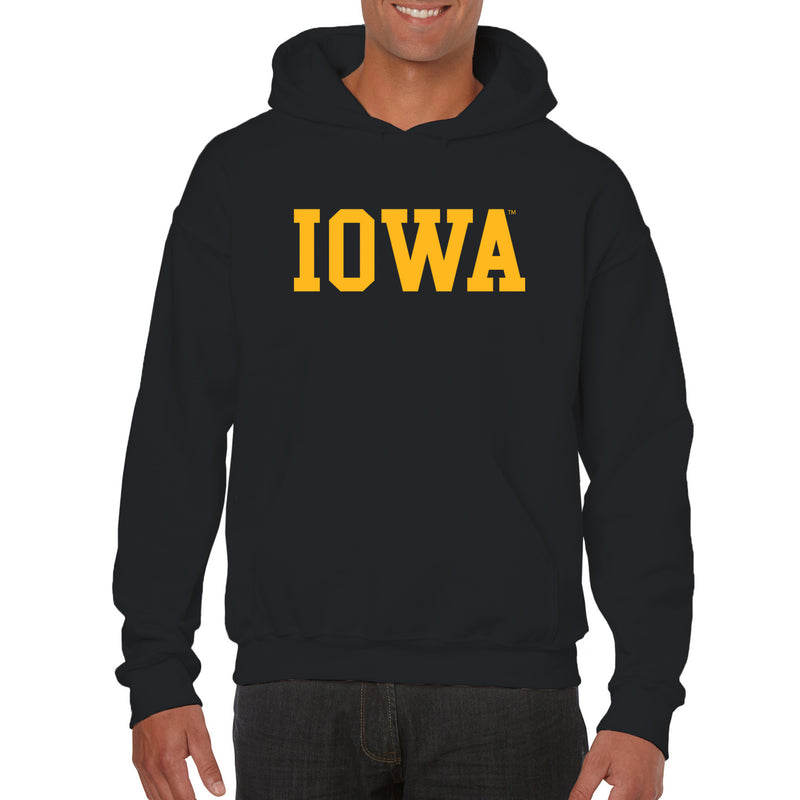 University of Iowa Hawkeyes Basic Block Heavy Blend Hoodie - Black