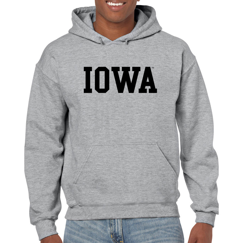University of Iowa Hawkeyes Basic Block Heavy Blend Hoodie - Sport Grey