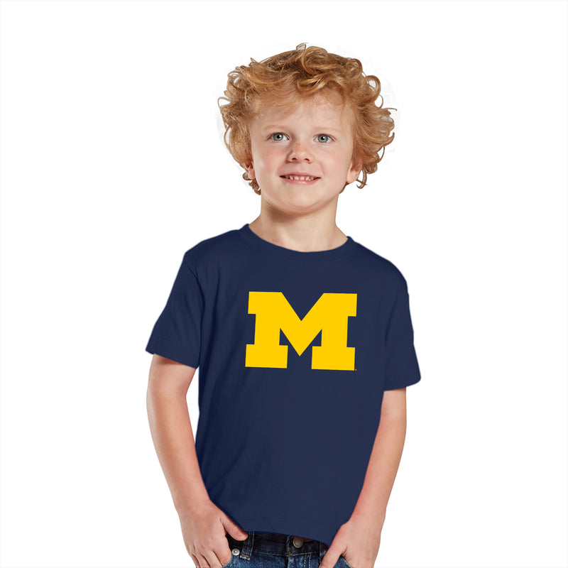 Primary Logo University of Michigan Rabbit Skins Toddler T Shirt - Navy