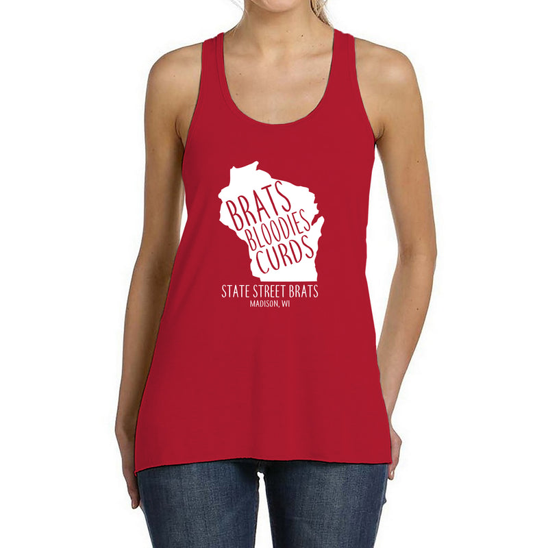 Brats, Bloodies, Curds Tank - Red