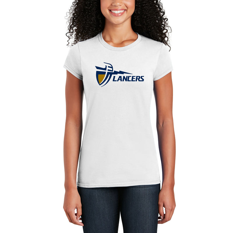 California Baptist University Lancers Primary Logo Womens T Shirt - White