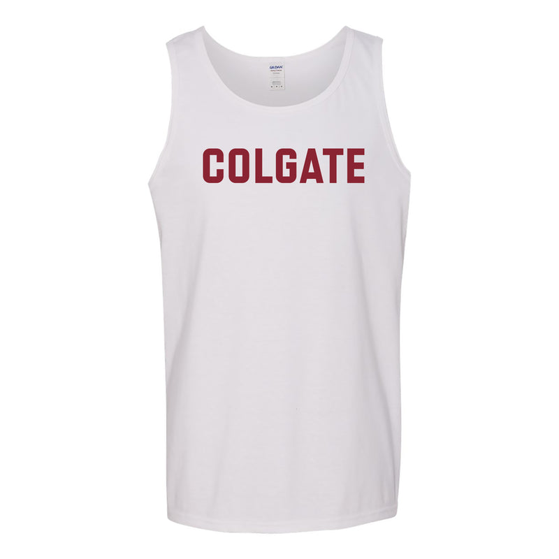 Colgate University Raiders Basic Block Tank Top - White