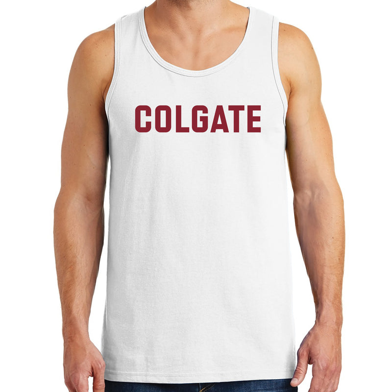 Colgate University Raiders Basic Block Tank Top - White