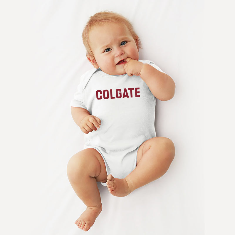 Colgate University Raiders Basic Block Infant Creeper - White