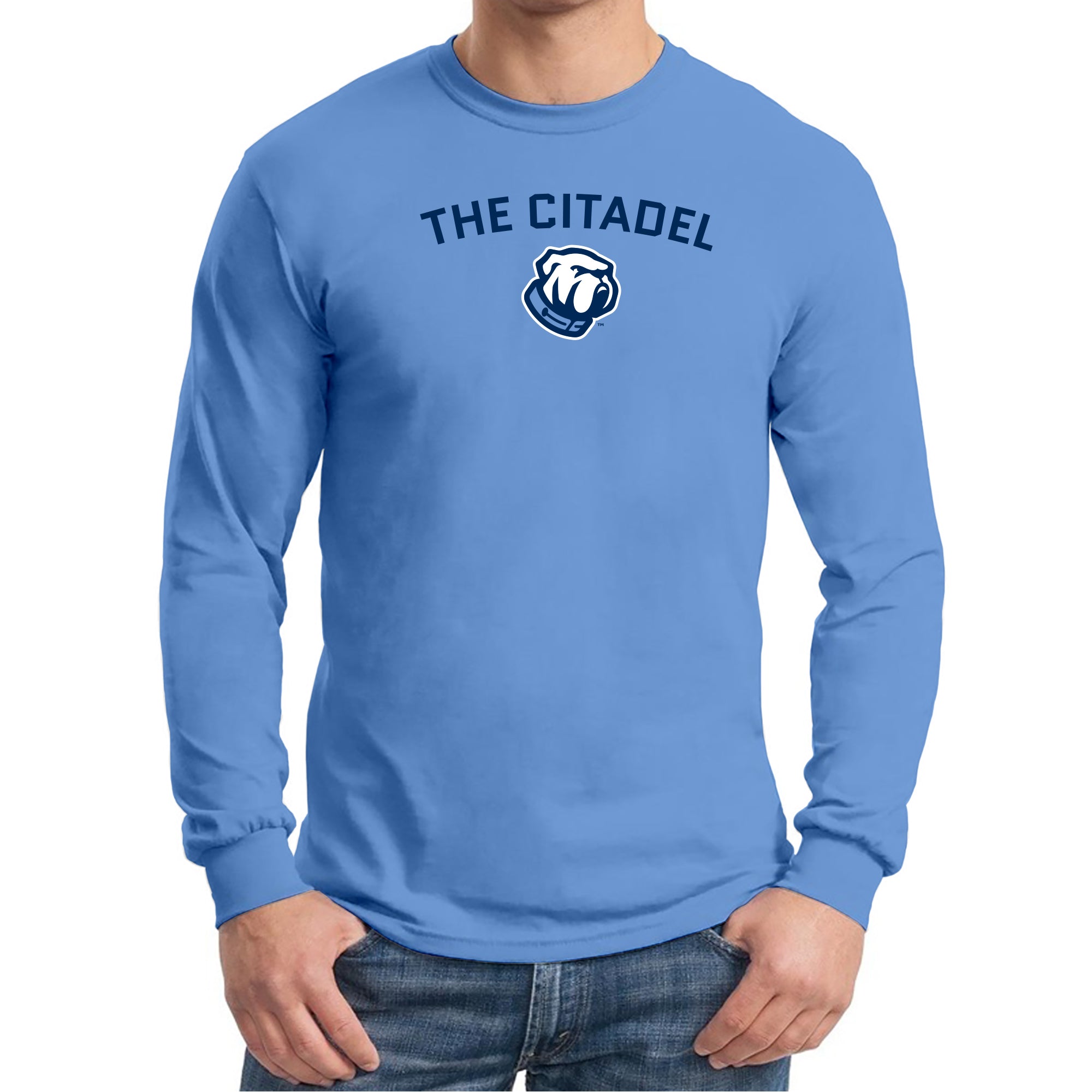 The Citadel Bulldogs Arch Logo T-Shirt - NCAA Team Color Tee (C Blue, Large)