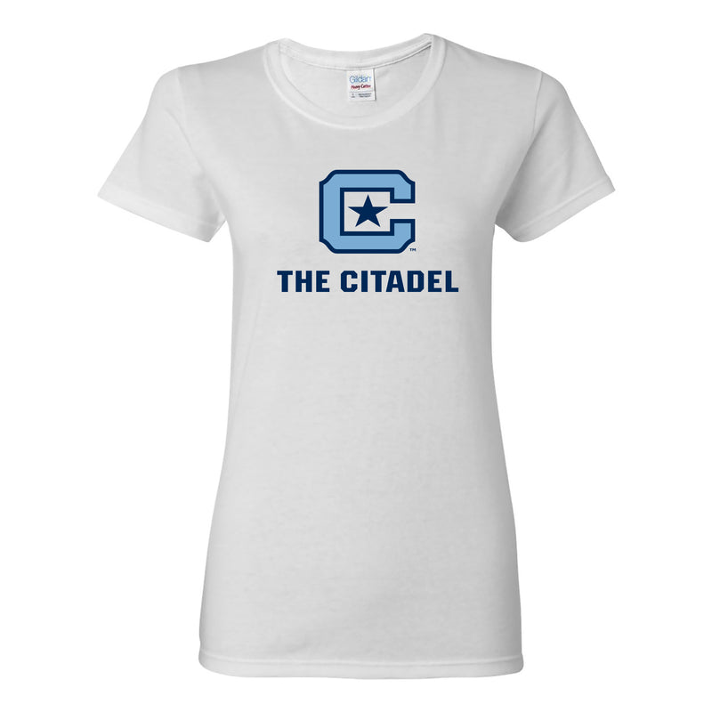 The Citadel Bulldogs Primary Logo Womens Short Sleeve T-Shirt - White