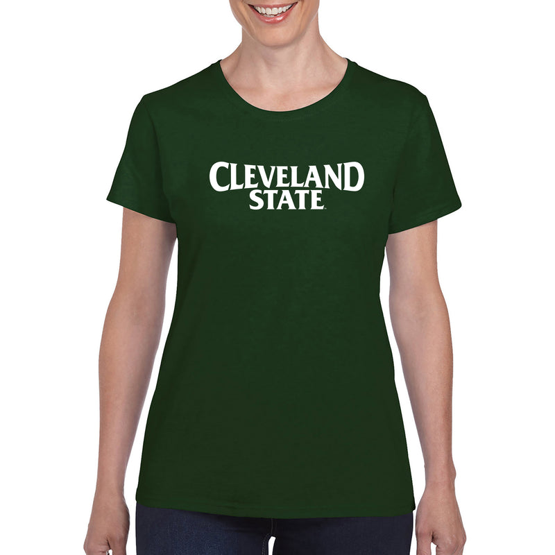 Cleveland State Vikings Basic Block Womens T Shirt - Forest