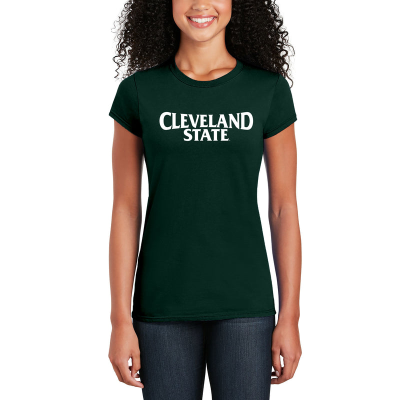 Cleveland State Vikings Basic Block Womens T Shirt - Forest