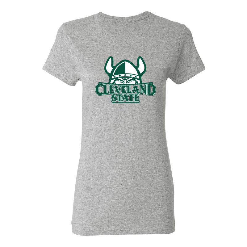 Cleveland State Vikings Primary Logo Womens T Shirt - Sport Grey