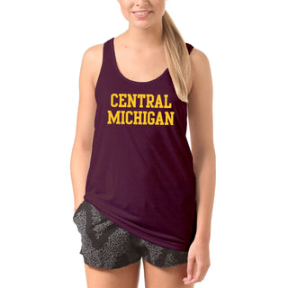 Central Michigan University Chippewas Basic Block Tank Top - Maroon