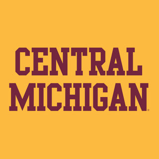 Central Michigan University Chippewas Basic Block Short Sleeve T Shirt - Gold