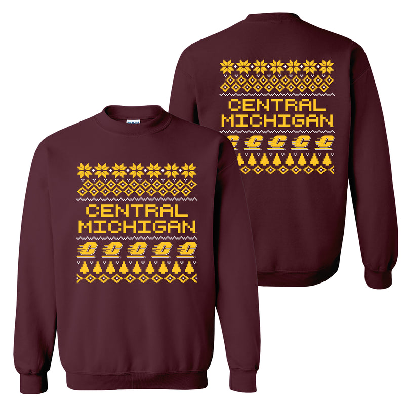 Central Michigan Holiday Sweater Crewneck - Maroon