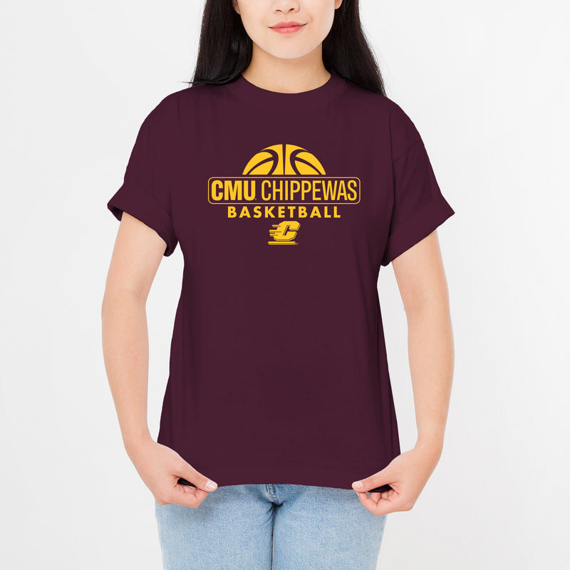Central Michigan University Chippewas Basketball Hype Short Sleeve T Shirt - Maroon