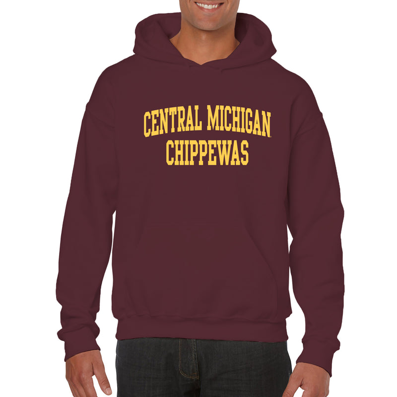 Central Michigan University Chippewas Front Back Print Hoodie - Maroon