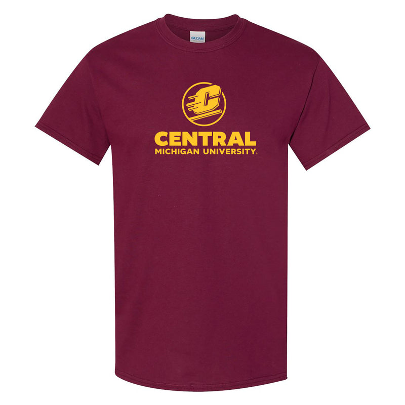 Central Michigan University Chippewas Institutional Logo Short Sleeve T Shirt - Maroon