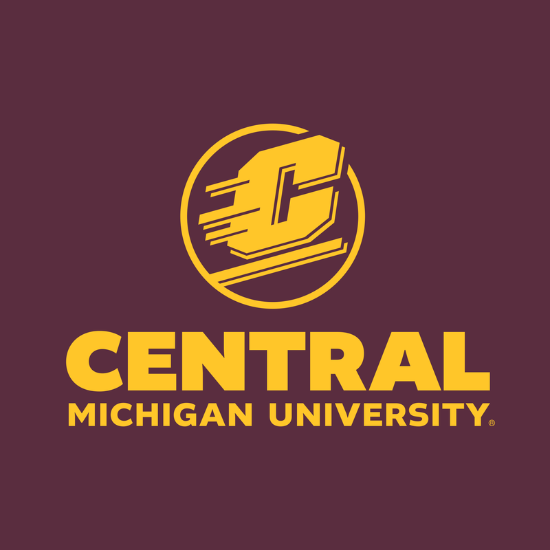 Central Michigan University Chippewas Institutional Logo Long Sleeve T Shirt - Maroon
