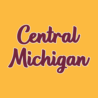 Central Michigan University Chippewas Basic Script Basic Cotton Long Sleeve T Shirt - Gold