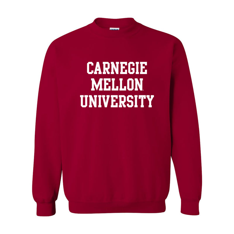 Carnegie Mellon University Tartans Basic Block Crewneck Sweatshirt- Cardinal