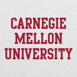 Carnegie Mellon University Tartans Basic Block Canvas Triblend Short Sleeve T Shirt - Solid White Triblend