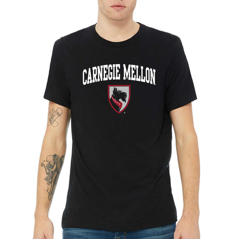 Carnegie Mellon Tartans Arch Logo Triblend T Shirt - Solid Black