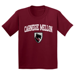 Carnegie Mellon Tartans Arch Logo Youth T Shirt - Cardinal