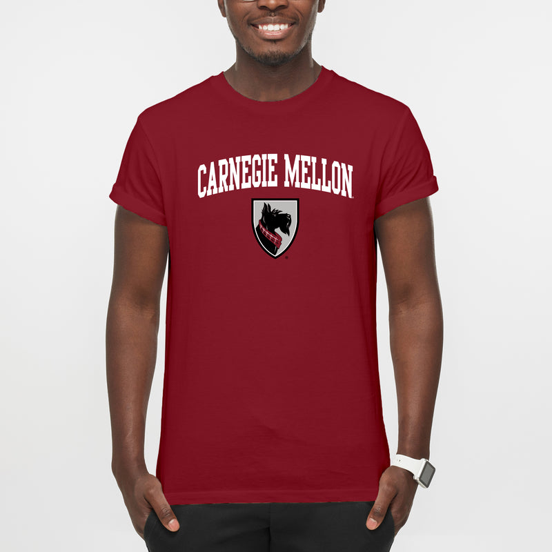 Carnegie Mellon University Tartans Arch Logo Short Sleeve T Shirt - Cardinal