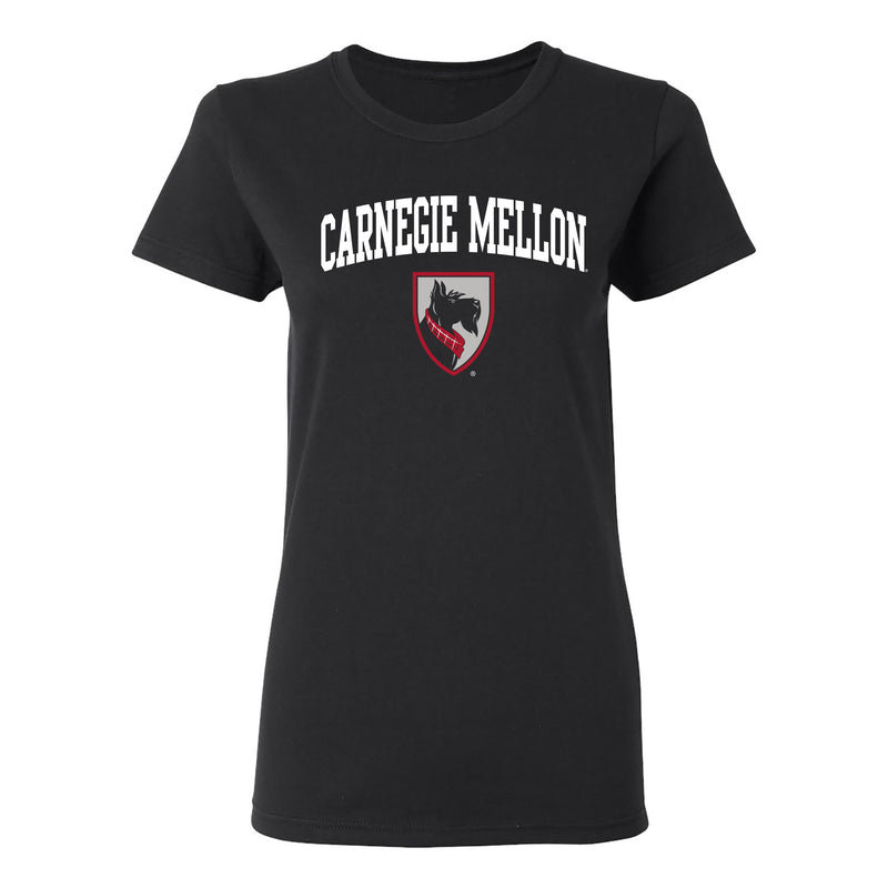 Carnegie Mellon Tartans Arch Logo Womens T Shirt - Black