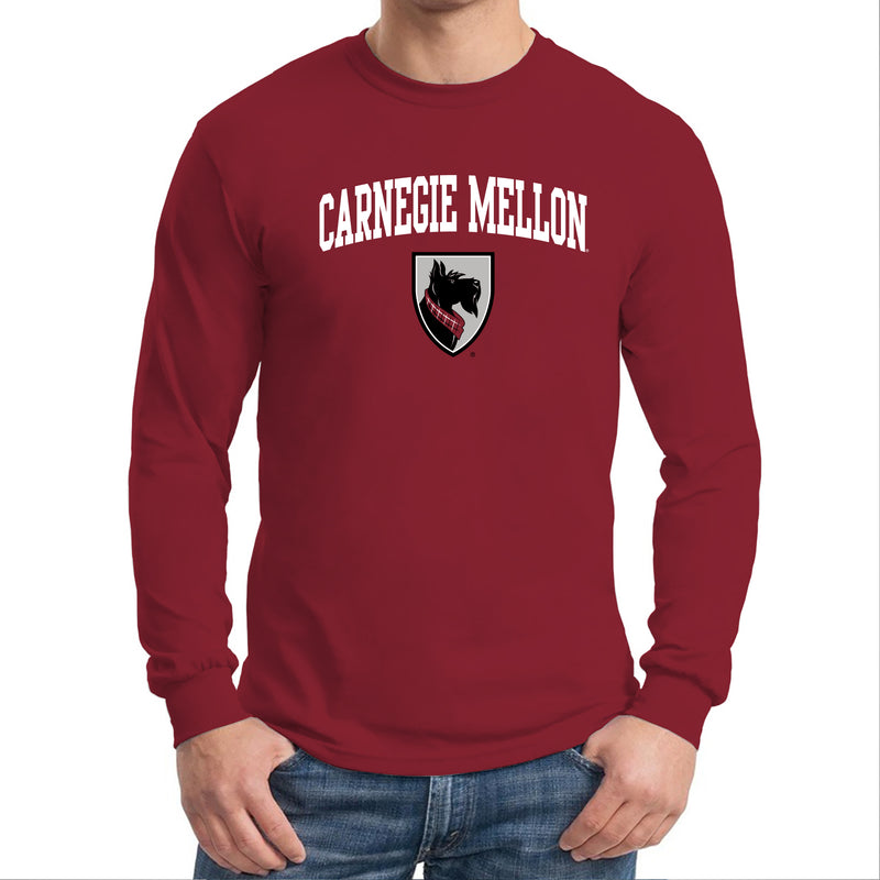 Carnegie Mellon Tartans Arch Logo Long Sleeve T Shirt - Cardinal