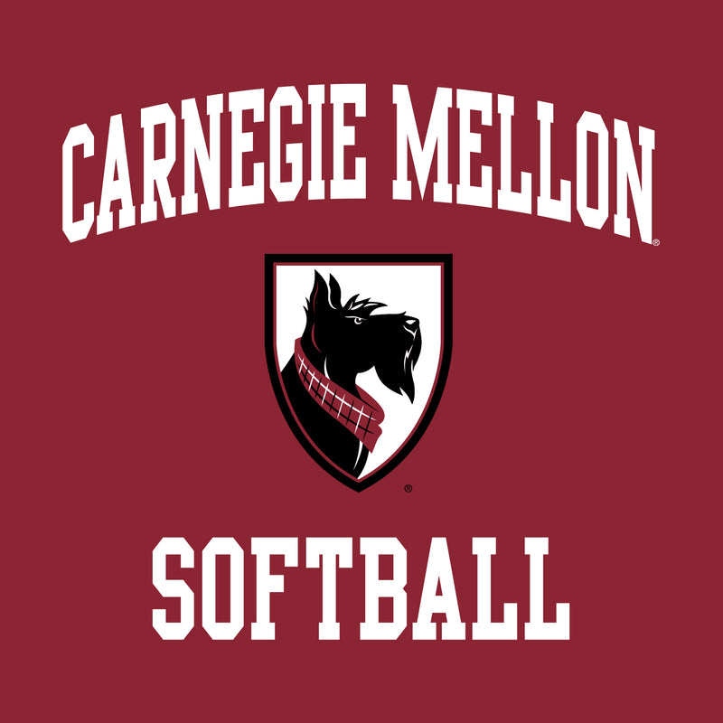 Carnegie Mellon University Tartans Arch Logo Softball Short Sleeve T Shirt - Cardinal