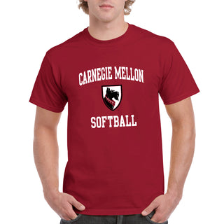 Carnegie Mellon University Tartans Arch Logo Softball Short Sleeve T Shirt - Cardinal