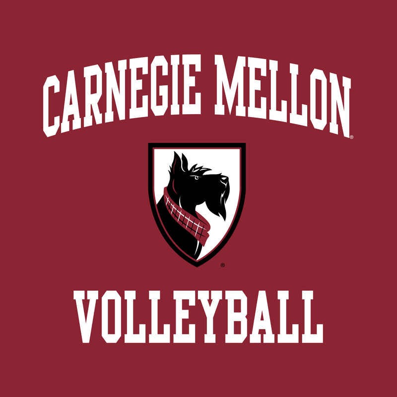Carnegie Mellon University Tartans Arch Logo Volleyball Short Sleeve T Shirt - Cardinal