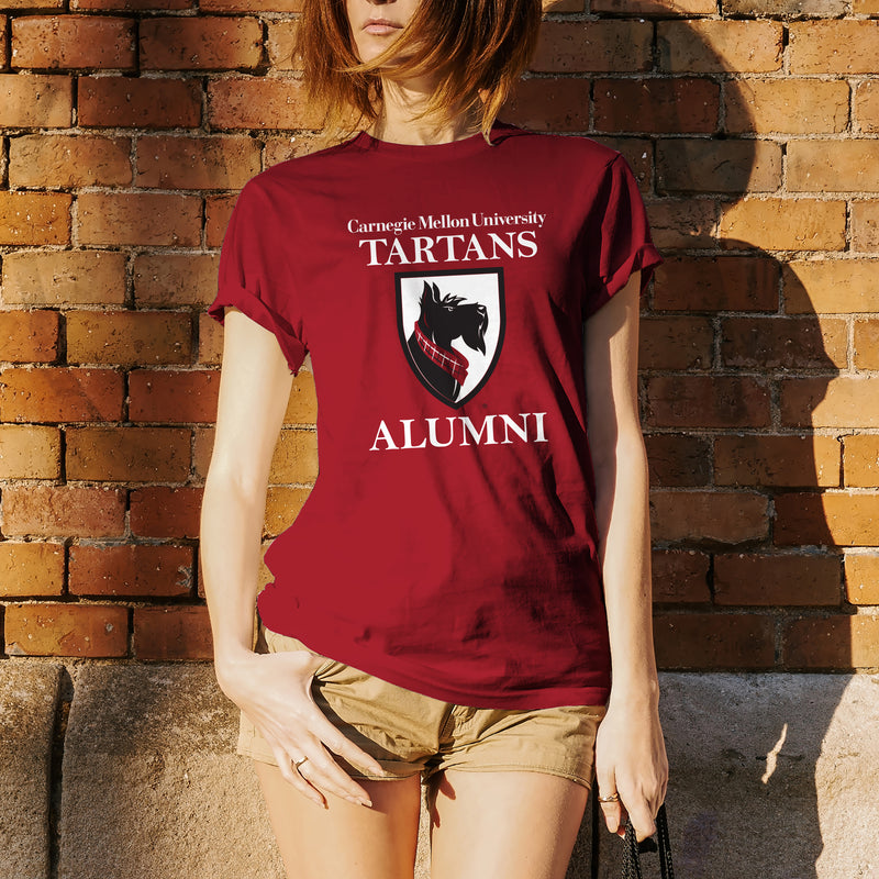 Primary Alumni Carnegie Mellon University Tartans Basic Cotton Short Sleeve T Shirt - Cardinal