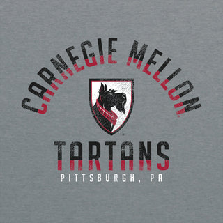 Carnegie Mellon University Tartans Division Arch Canvas Triblend Short Sleeve T Shirt - Athletic Grey