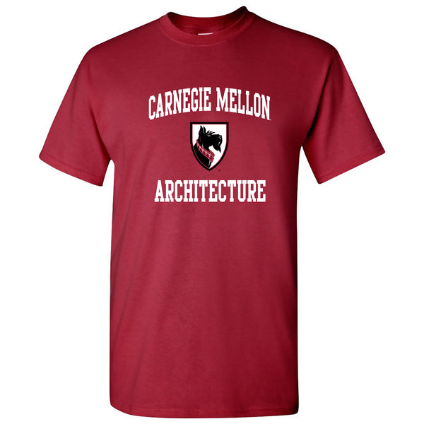 Carnegie Mellon University Tartans Arch Logo Architecture Short Sleeve T Shirt Cardinal