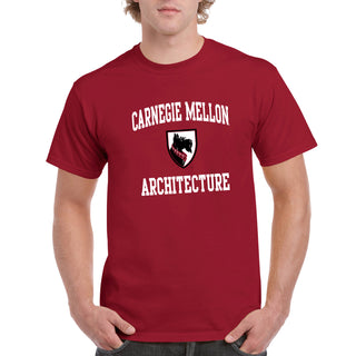 Carnegie Mellon University Tartans Arch Logo Architecture Short Sleeve T Shirt - Cardinal