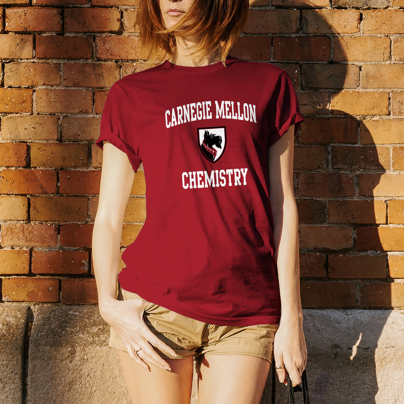 Carnegie Mellon University Tartans Arch Logo Chemistry Short Sleeve T Shirt - Cardinal