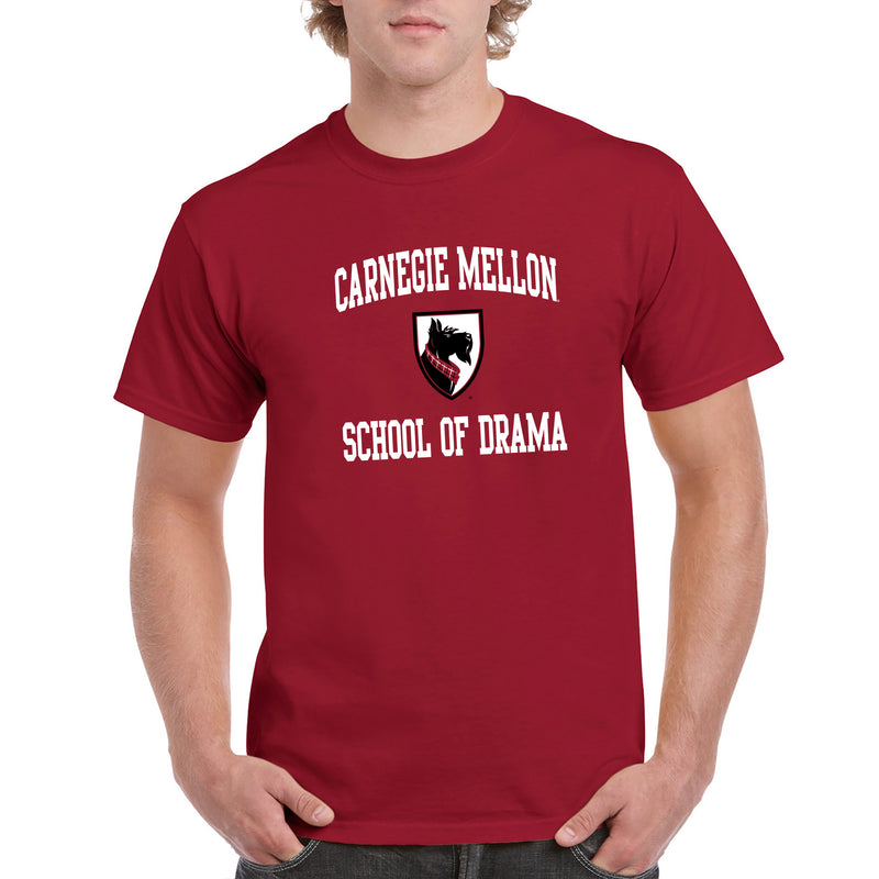 Carnegie Mellon University Tartans Arch Logo School of Drama Short Sleeve T-Shirt - Cardinal