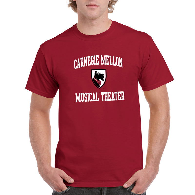 Carnegie Mellon University Tartans Arch Logo Musical Theater Short Sleeve T-Shirt - Cardinal