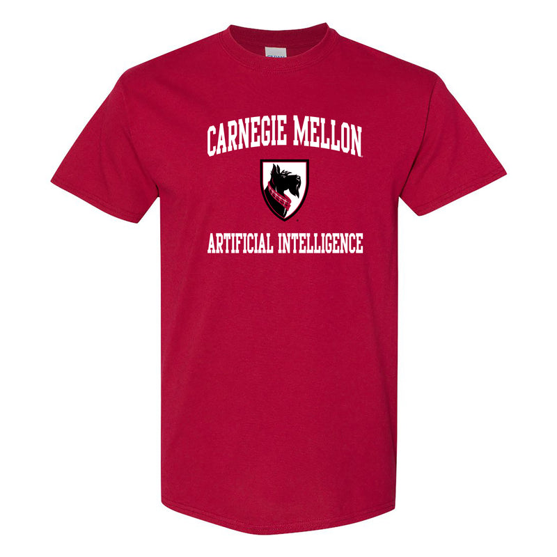 Carnegie Mellon University Tartans Arch Logo Artificial Intelligence Short Sleeve T-Shirt - Cardinal