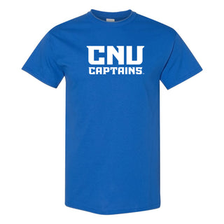 Christopher Newport University Captains Basic Block Short Sleeve T-Shirt - Royal