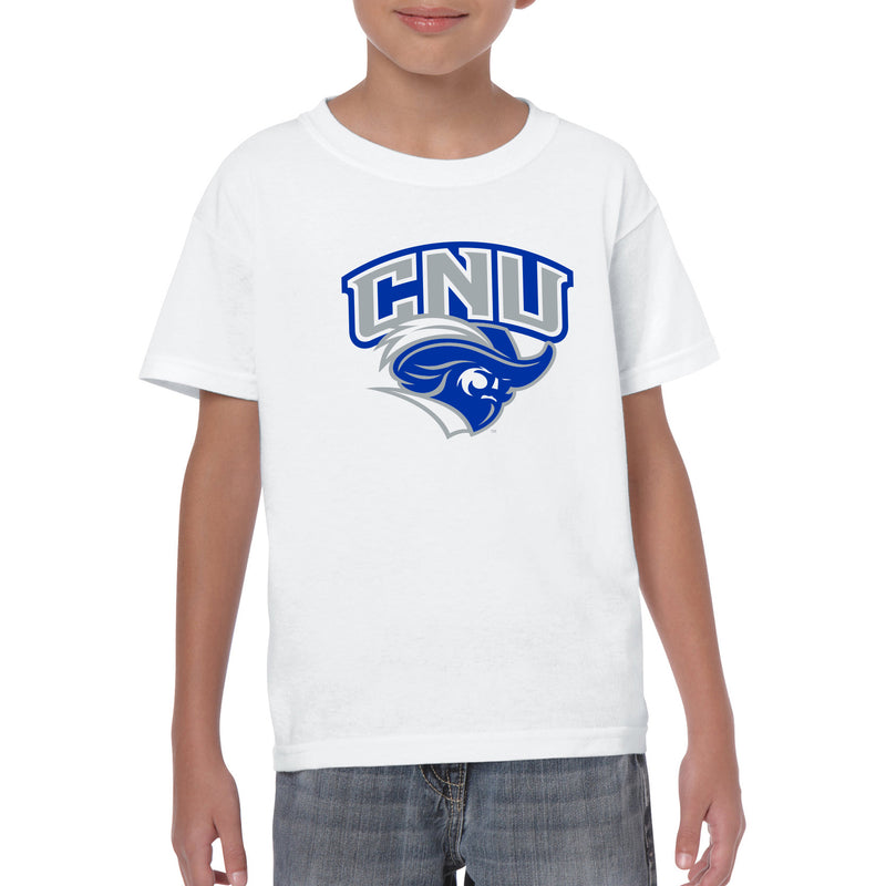 Christopher Newport University Captains Arch Logo Youth Short Sleeve T-Shirt - White