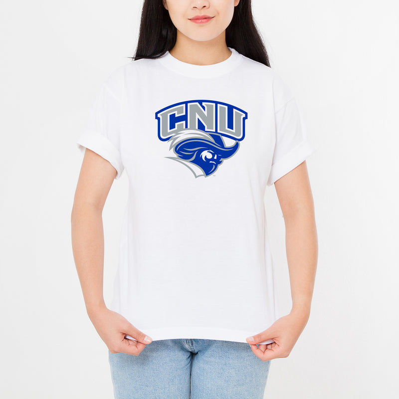 Christopher Newport University Captains Arch Logo Short Sleeve T-Shirt - White