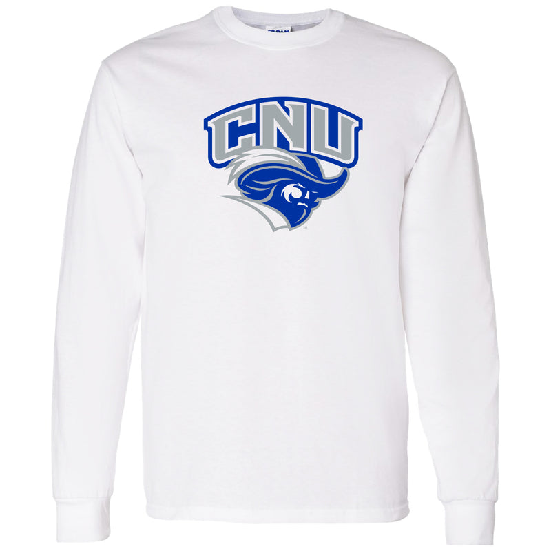 Christopher Newport University Captains Arch Logo Long Sleeve T-Shirt - White