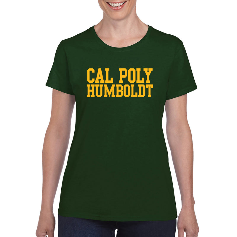 Cal Poly Humboldt Lumberjacks Basic Block Womens T Shirt - Forest