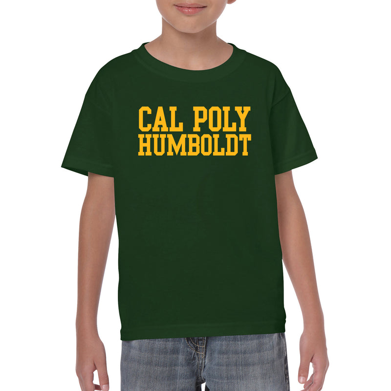 Cal Poly Humboldt Lumberjacks Basic Block Youth T Shirt - Forest