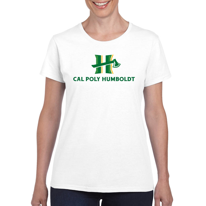 Cal Poly Humboldt Lumberjacks Primary Logo Womens T Shirt - White